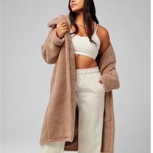 NWT Fabletics Teddy Long Coat-Waffle color
